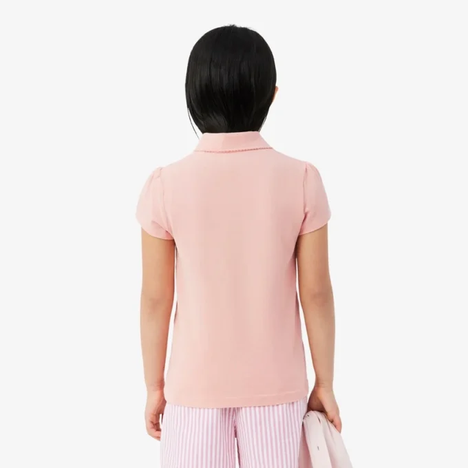Polohemd für Mädchen mit gewelltem Kragen Polohemd für Mädchen mit gewelltem Kragen