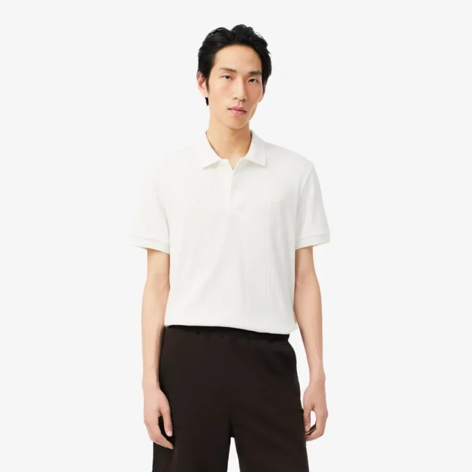 Polohemd mit klassischer Passform aus geripptem Strick Polohemd mit klassischer Passform aus geripptem Strick