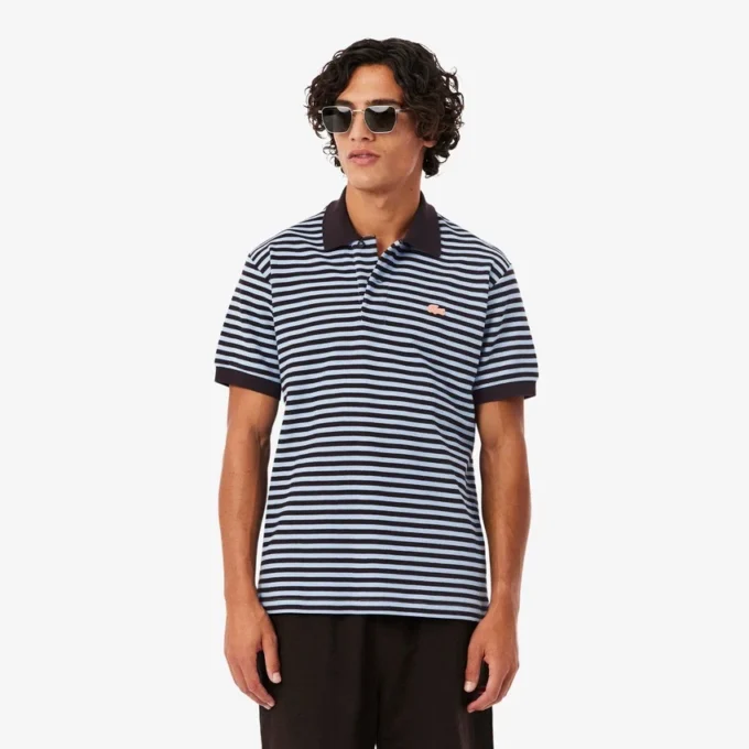 Polohemd mit klassischer Passform und strukturierten Streifen Polohemd mit klassischer Passform und strukturierten Streifen
