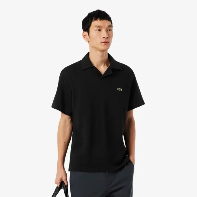 Poloshirts aus Baumwolle und Leinen in klassischer Passform Poloshirts aus Baumwolle und Leinen in klassischer Passform