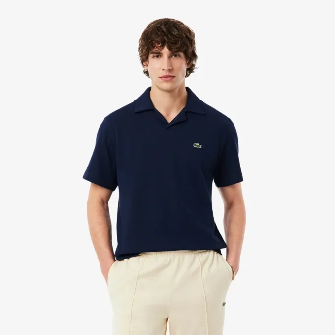 Poloshirts aus Baumwolle und Leinen in klassischer Passform Poloshirts aus Baumwolle und Leinen in klassischer Passform