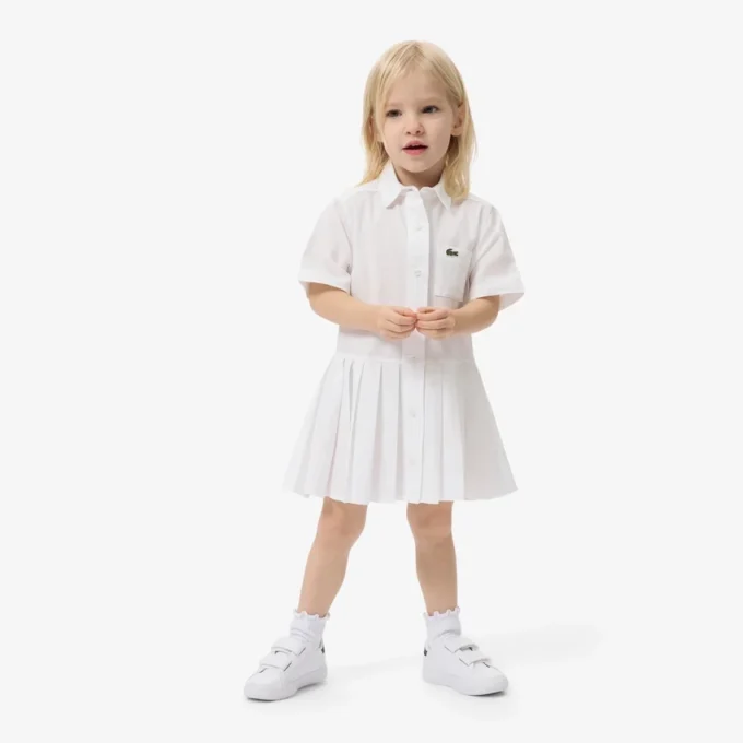 Popeline-Plisseerock-Shirtkleid Popeline-Plisseerock-Shirtkleid