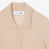Pullover aus Merinowolle mit 3D-Rippenstrick und Poloshirt-Kragen Pullover aus Merinowolle mit 3D-Rippenstrick und Poloshirt-Kragen
