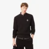 Pullover mit Perlen-Rippenstrick und Emblem Pullover mit Perlen-Rippenstrick und Emblem