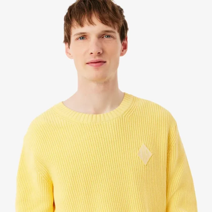 Pullover mit Perlen-Rippstrick-Emblem Pullover mit Perlen-Rippstrick-Emblem