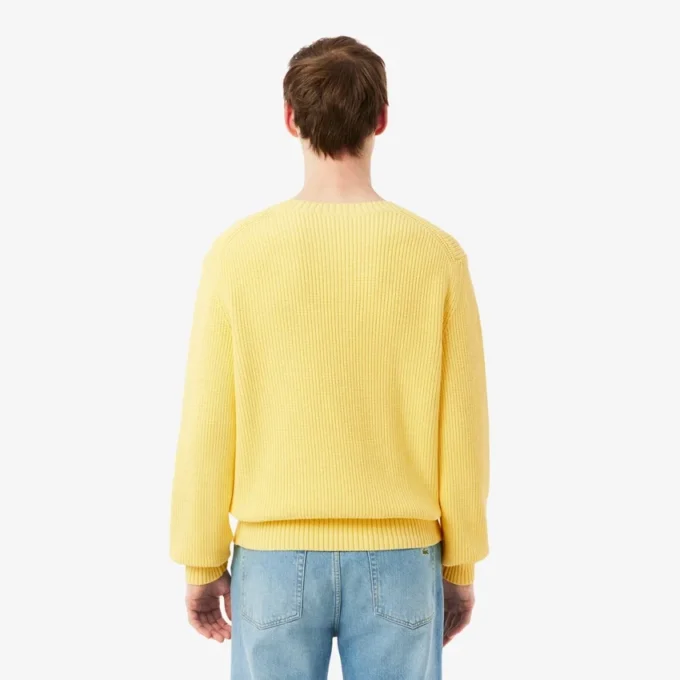 Pullover mit Perlen-Rippstrick-Emblem Pullover mit Perlen-Rippstrick-Emblem