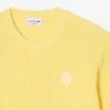 Pullover mit Perlen-Rippstrick-Emblem Pullover mit Perlen-Rippstrick-Emblem