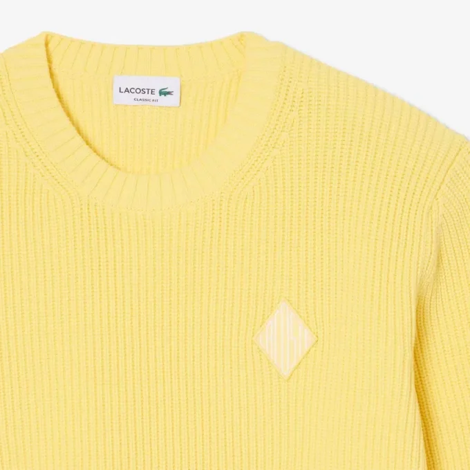 Pullover mit Perlen-Rippstrick-Emblem Pullover mit Perlen-Rippstrick-Emblem