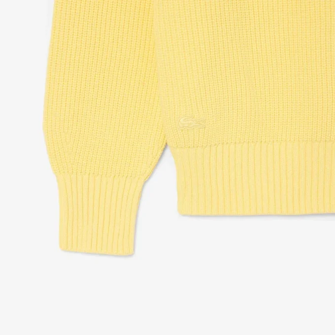 Pullover mit Perlen-Rippstrick-Emblem Pullover mit Perlen-Rippstrick-Emblem