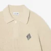 Pullover mit Perlenrippenkragen und Emblem für Poloshirts Pullover mit Perlenrippenkragen und Emblem für Poloshirts