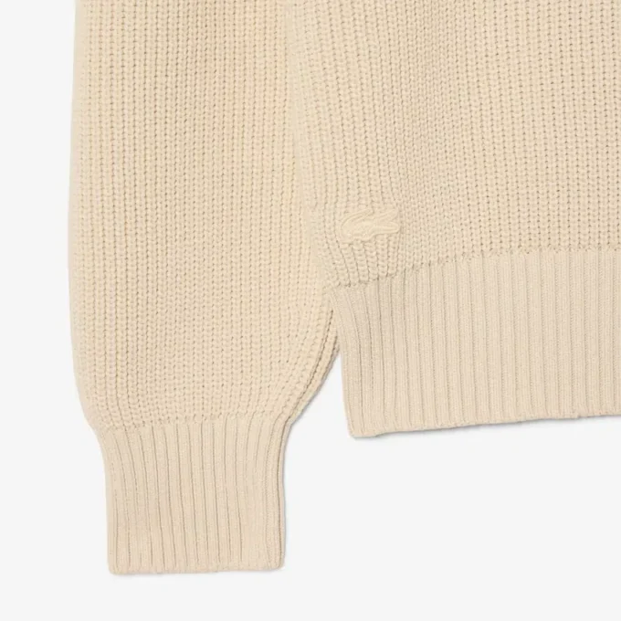 Pullover mit Perlenrippenkragen und Emblem für Poloshirts Pullover mit Perlenrippenkragen und Emblem für Poloshirts