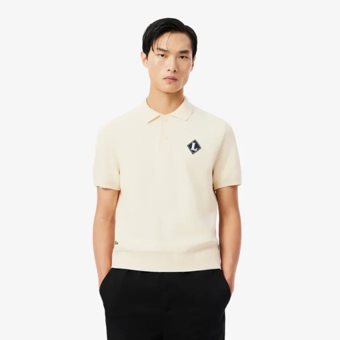 Pullover mit Polo-Kragen und „Made in France“-Emblem Pullover mit Polo-Kragen und „Made in France“-Emblem