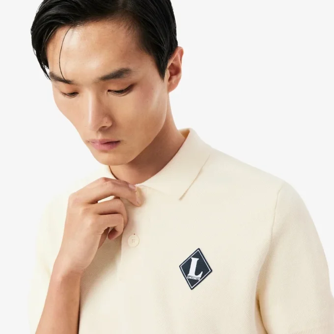 Pullover mit Polo-Kragen und „Made in France“-Emblem Pullover mit Polo-Kragen und „Made in France“-Emblem