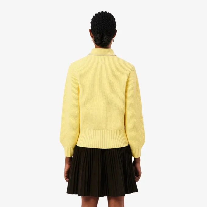 Pullover mit Reißverschluss und Baumwoll-Emblem Pullover mit Reißverschluss und Baumwoll-Emblem