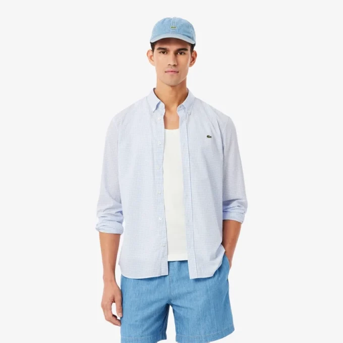 Regular Fit Kariertes Popeline-Hemd Regular Fit Kariertes Popeline-Hemd