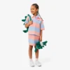 Ärmelloses gestreiftes Petit-Piqué-Poloshirt-Kleid Ärmelloses gestreiftes Petit-Piqué-Poloshirt-Kleid