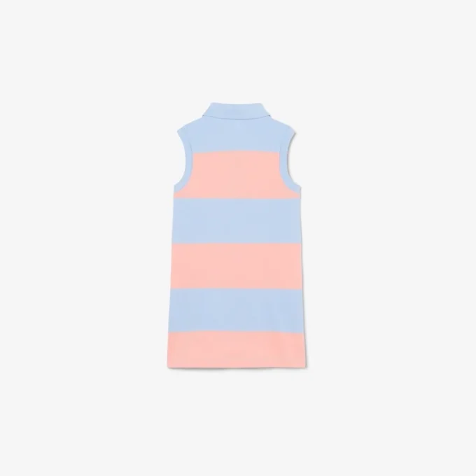 Ärmelloses gestreiftes Petit-Piqué-Poloshirt-Kleid Ärmelloses gestreiftes Petit-Piqué-Poloshirt-Kleid