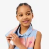 Ärmelloses gestreiftes Petit-Piqué-Poloshirt-Kleid Ärmelloses gestreiftes Petit-Piqué-Poloshirt-Kleid
