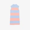 Ärmelloses gestreiftes Petit-Piqué-Poloshirt-Kleid Ärmelloses gestreiftes Petit-Piqué-Poloshirt-Kleid
