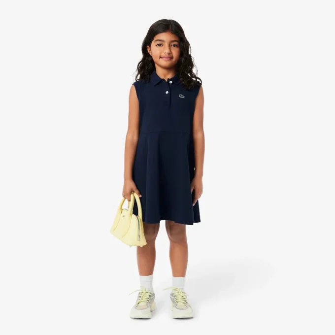 Ärmelloses Stretch-Piqué-Polokleid für Kinder Ärmelloses Stretch-Piqué-Polokleid für Kinder