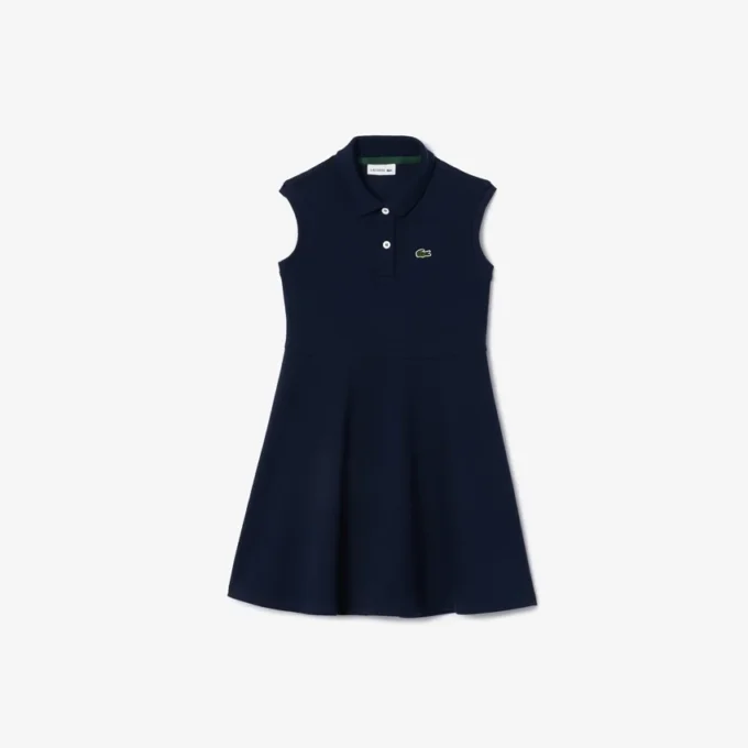 Ärmelloses Stretch-Piqué-Polokleid für Kinder Ärmelloses Stretch-Piqué-Polokleid für Kinder
