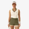 Ärmelloses Stretch-Strick-Tennis-Poloshirt für Damen Ärmelloses Stretch-Strick-Tennis-Poloshirt für Damen