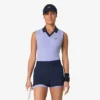 Ärmelloses Stretch-Strick-Tennis-Poloshirt für Damen Ärmelloses Stretch-Strick-Tennis-Poloshirt für Damen