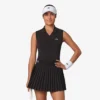 Ärmelloses Stretch-Strick-Tennis-Poloshirt für Damen Ärmelloses Stretch-Strick-Tennis-Poloshirt für Damen
