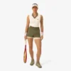 Ärmelloses Stretch-Strick-Tennis-Poloshirt für Damen Ärmelloses Stretch-Strick-Tennis-Poloshirt für Damen