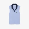 Ärmelloses Stretch-Strick-Tennis-Poloshirt für Damen Ärmelloses Stretch-Strick-Tennis-Poloshirt für Damen