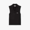 Ärmelloses Stretch-Strick-Tennis-Poloshirt für Damen Ärmelloses Stretch-Strick-Tennis-Poloshirt für Damen