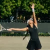 Ärmelloses Stretch-Strick-Tennis-Poloshirt für Damen Ärmelloses Stretch-Strick-Tennis-Poloshirt für Damen