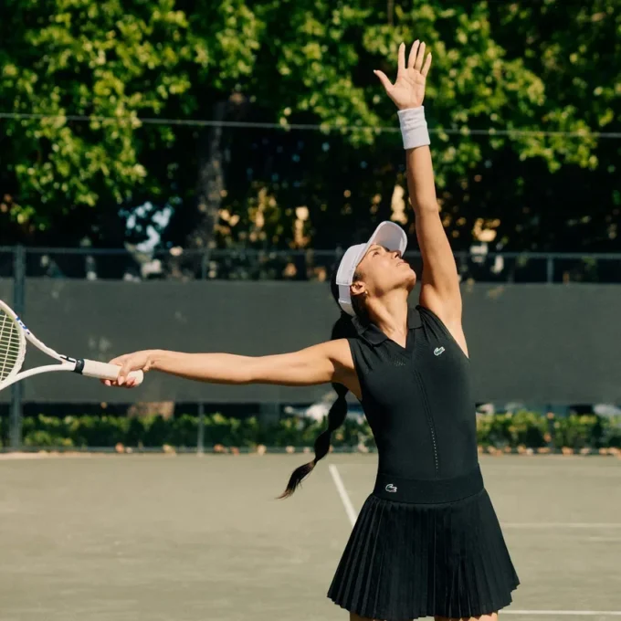 Ärmelloses Stretch-Strick-Tennis-Poloshirt für Damen Ärmelloses Stretch-Strick-Tennis-Poloshirt für Damen
