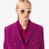 Runway-Blazer aus marmorierter Wolle mit doppelter Knopfleiste Runway-Blazer aus marmorierter Wolle mit doppelter Knopfleiste