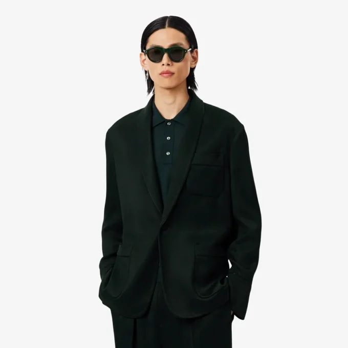 Runway-Blazer aus Satin mit Schalkragen Runway-Blazer aus Satin mit Schalkragen