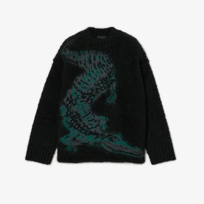 Runway Jacquard-Pullover mit Krokodil-Motiv Runway Jacquard-Pullover mit Krokodil-Motiv