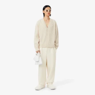 Runway Kaschmir-Strickjacke mit Zopfmuster