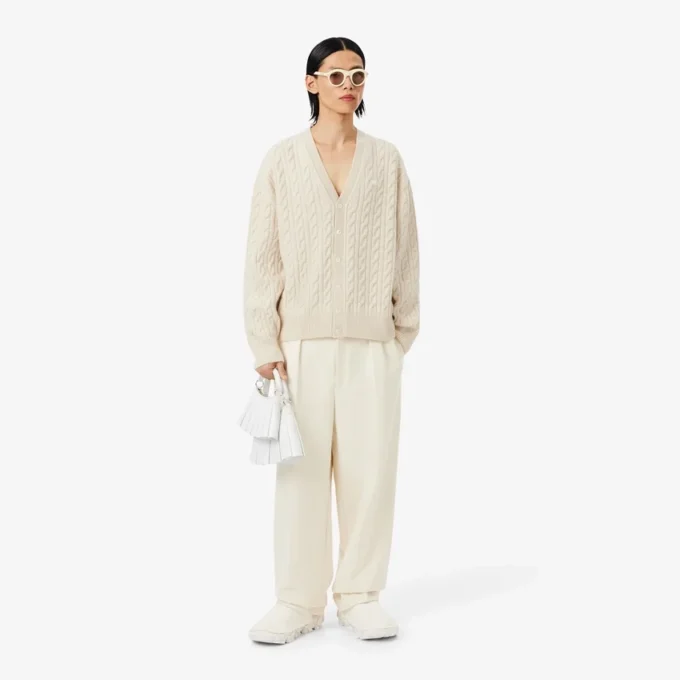 Runway Kaschmir-Strickjacke mit Zopfmuster Runway Kaschmir-Strickjacke mit Zopfmuster