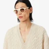 Runway Kaschmir-Strickjacke mit Zopfmuster Runway Kaschmir-Strickjacke mit Zopfmuster