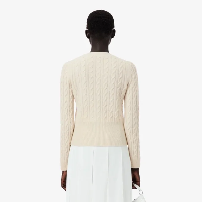 Runway Kaschmir-Strickjacke mit Zopfmuster Runway Kaschmir-Strickjacke mit Zopfmuster