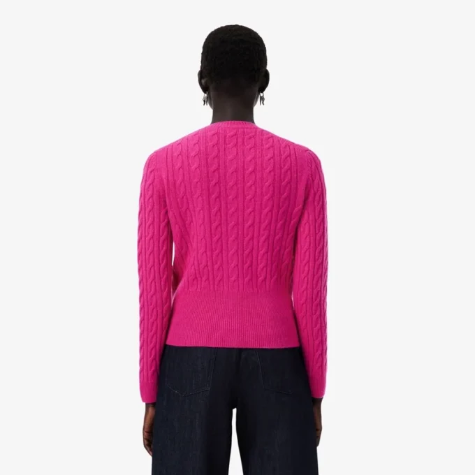 Runway Kaschmir-Strickjacke mit Zopfmuster Runway Kaschmir-Strickjacke mit Zopfmuster