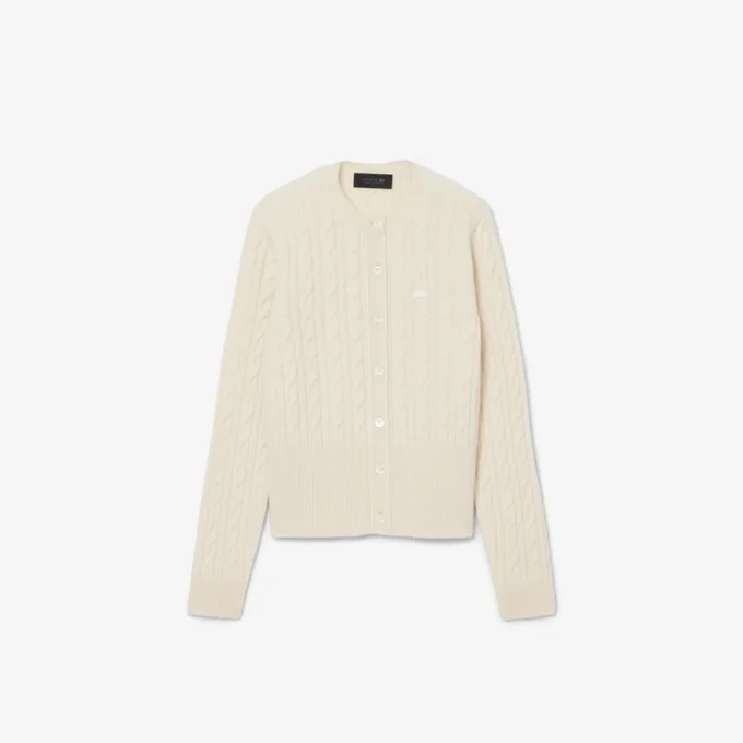 Runway Kaschmir-Strickjacke mit Zopfmuster Runway Kaschmir-Strickjacke mit Zopfmuster