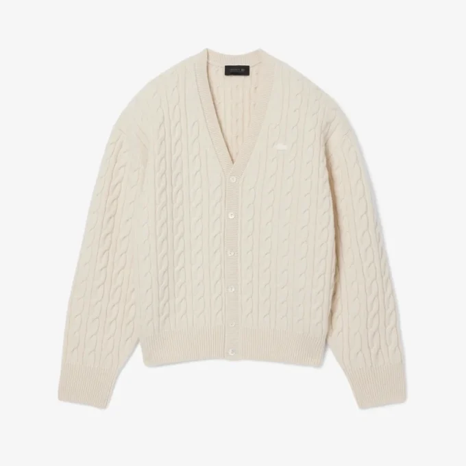 Runway Kaschmir-Strickjacke mit Zopfmuster Runway Kaschmir-Strickjacke mit Zopfmuster