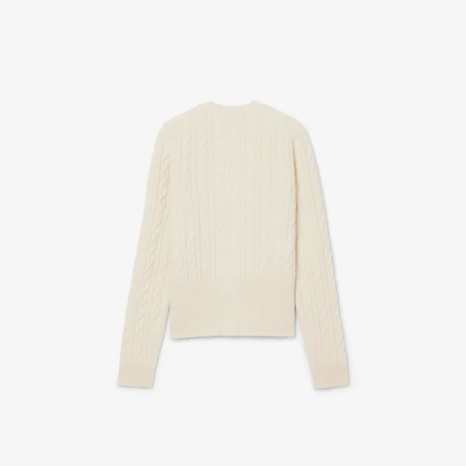 Runway Kaschmir-Strickjacke mit Zopfmuster Runway Kaschmir-Strickjacke mit Zopfmuster