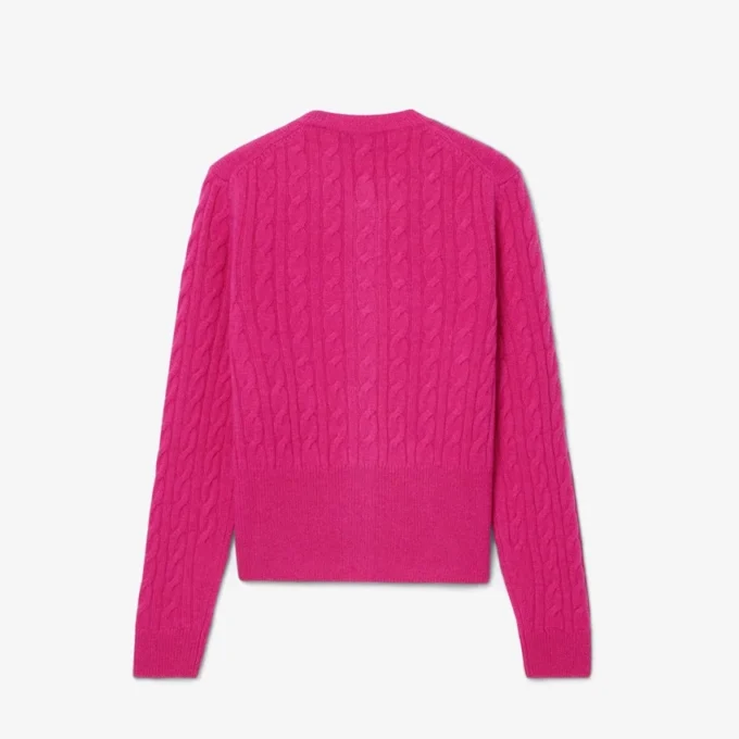 Runway Kaschmir-Strickjacke mit Zopfmuster Runway Kaschmir-Strickjacke mit Zopfmuster
