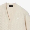Runway Kaschmir-Strickjacke mit Zopfmuster Runway Kaschmir-Strickjacke mit Zopfmuster