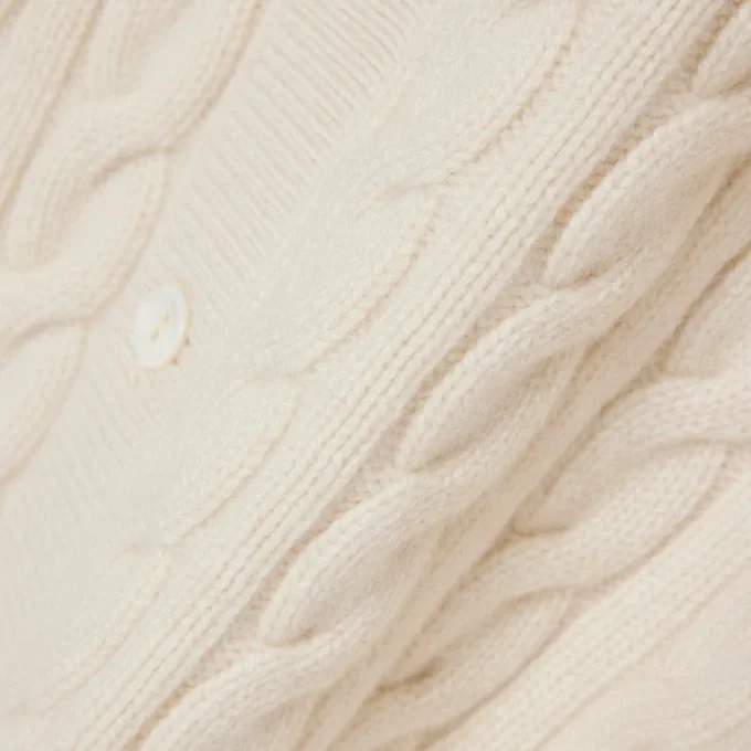 Runway Kaschmir-Strickjacke mit Zopfmuster Runway Kaschmir-Strickjacke mit Zopfmuster