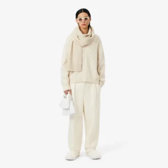 Runway-Kaschmirschal mit Zopfmuster Runway-Kaschmirschal mit Zopfmuster
