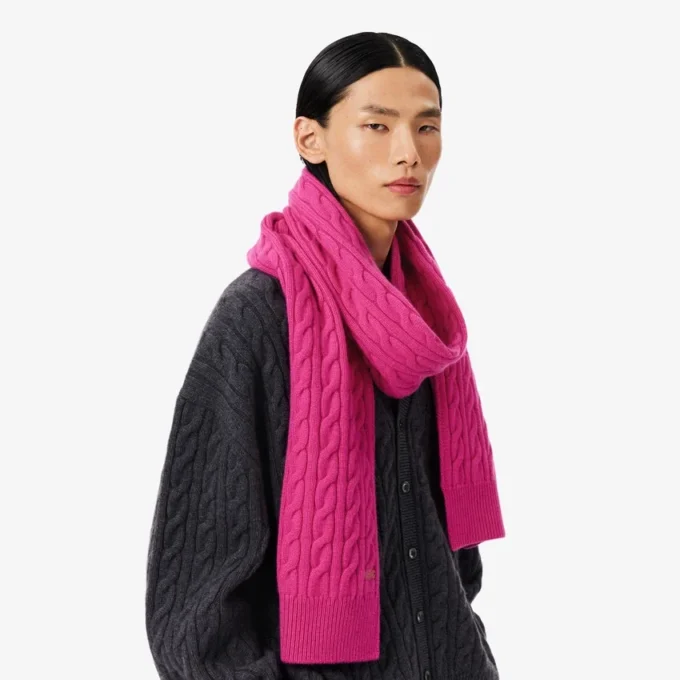 Runway-Kaschmirschal mit Zopfmuster Runway-Kaschmirschal mit Zopfmuster