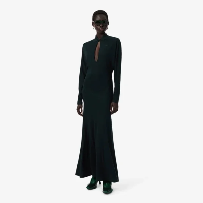 Runway-Maxikleid mit Polokragen aus Seide Runway-Maxikleid mit Polokragen aus Seide